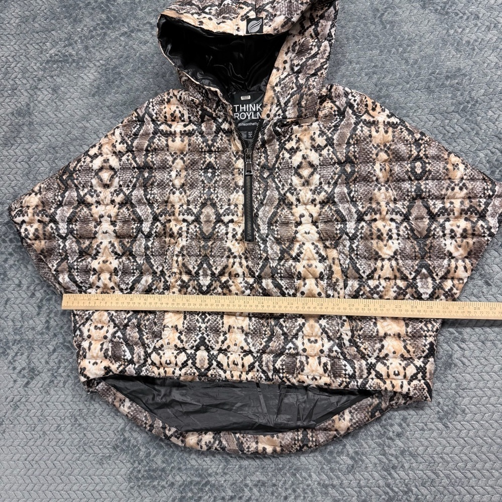 Think Royln Snakeskin Print Quilted Wingman Poncho size XS/S - Picture 12 of 14